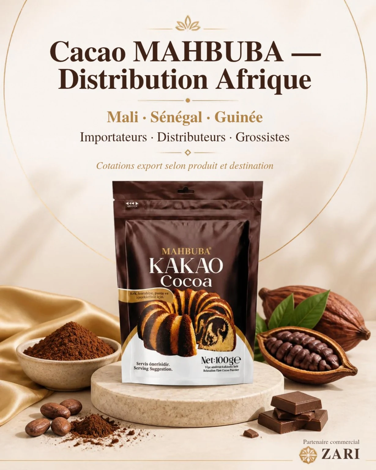 Cacao en polvo y preparaciones — MAHBUBA — 140 g — MAHBUBA