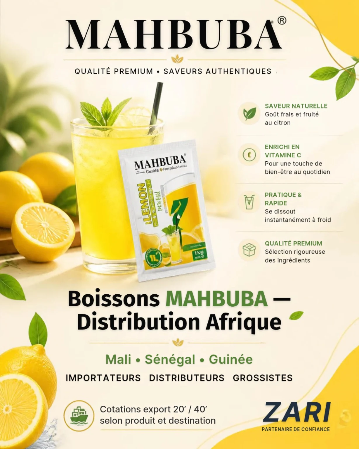 Hot & cold instant beverages — MAHBUBA — 24 × 9 g · 250 g — MAHBUBA