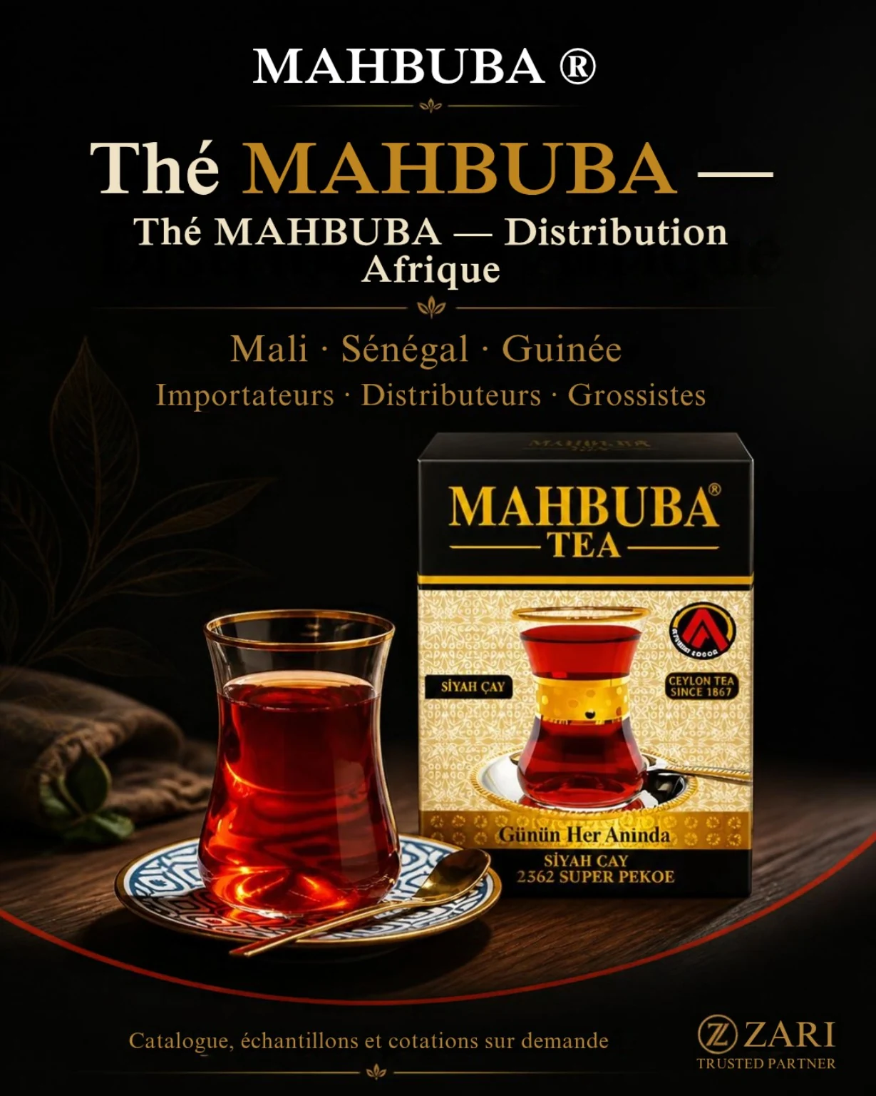 شاي أسود ونكهات مختارة — MAHBUBA — 200 g · 500 g · 1 kg — MAHBUBA